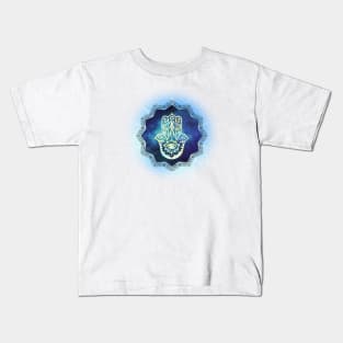 Midnight Sky Hamsa Hand Kids T-Shirt